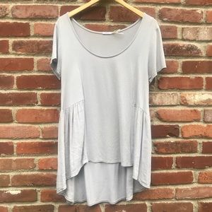 Gray High-Low Flutter Tee